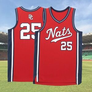 Washington Nationals 2025 Red Basketball Jersey-Adult